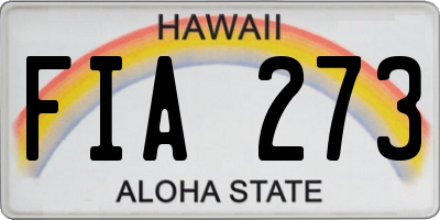 HI license plate FIA273