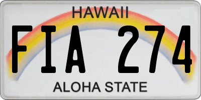 HI license plate FIA274