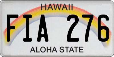 HI license plate FIA276