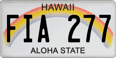 HI license plate FIA277