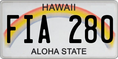 HI license plate FIA280