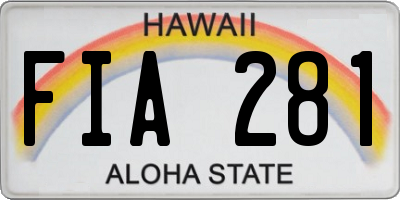 HI license plate FIA281