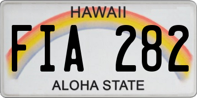 HI license plate FIA282