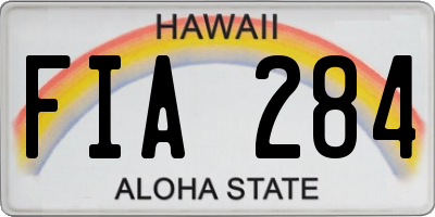 HI license plate FIA284