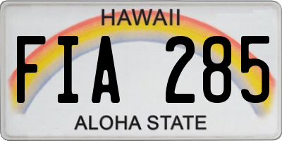 HI license plate FIA285
