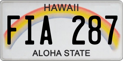 HI license plate FIA287