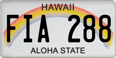 HI license plate FIA288