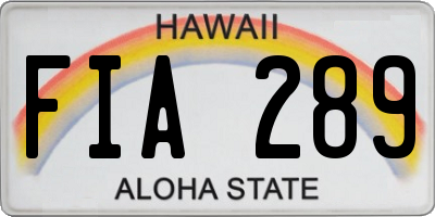 HI license plate FIA289