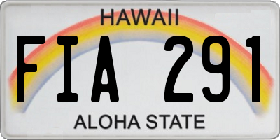 HI license plate FIA291