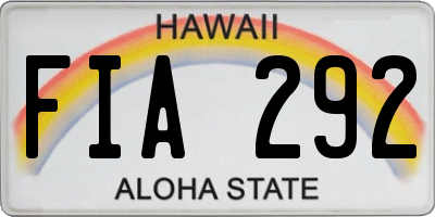 HI license plate FIA292