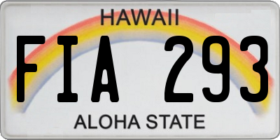 HI license plate FIA293