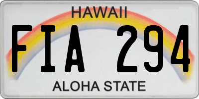HI license plate FIA294