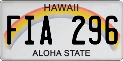 HI license plate FIA296