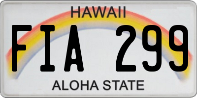 HI license plate FIA299