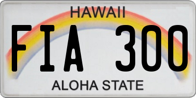 HI license plate FIA300
