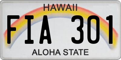 HI license plate FIA301