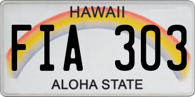 HI license plate FIA303