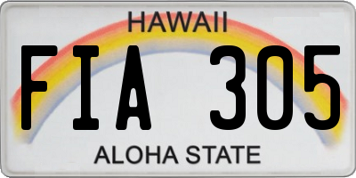 HI license plate FIA305
