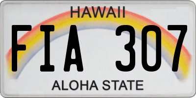 HI license plate FIA307