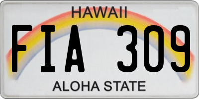 HI license plate FIA309