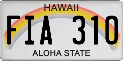 HI license plate FIA310