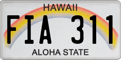 HI license plate FIA311