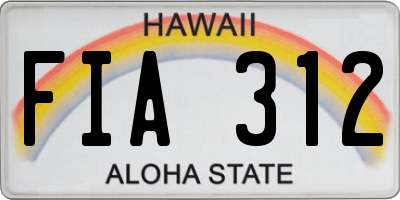HI license plate FIA312