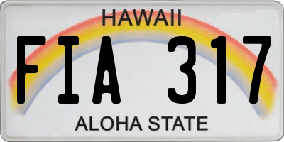 HI license plate FIA317