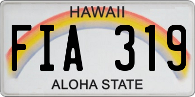 HI license plate FIA319