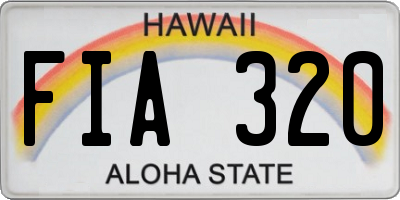 HI license plate FIA320