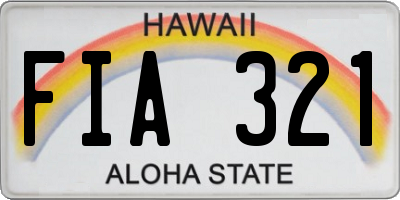 HI license plate FIA321