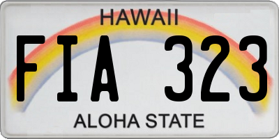HI license plate FIA323