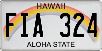 HI license plate FIA324