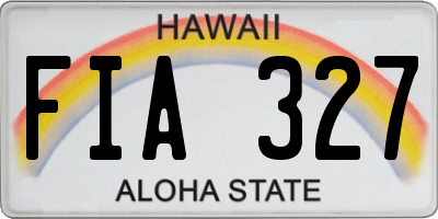 HI license plate FIA327