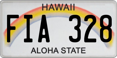 HI license plate FIA328