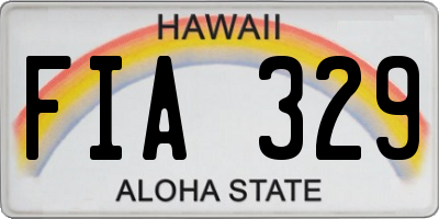 HI license plate FIA329