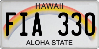 HI license plate FIA330