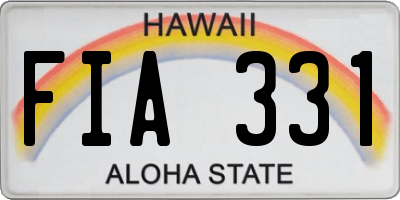 HI license plate FIA331