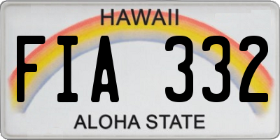 HI license plate FIA332