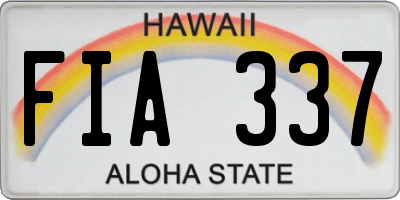 HI license plate FIA337