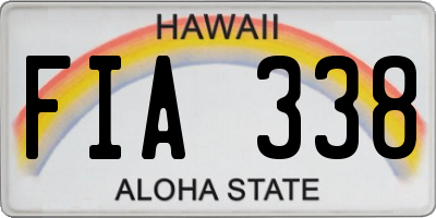 HI license plate FIA338