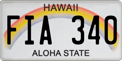 HI license plate FIA340