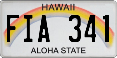 HI license plate FIA341
