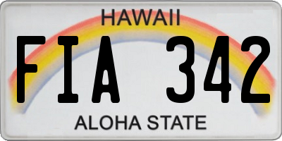 HI license plate FIA342