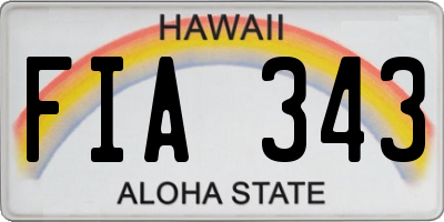HI license plate FIA343