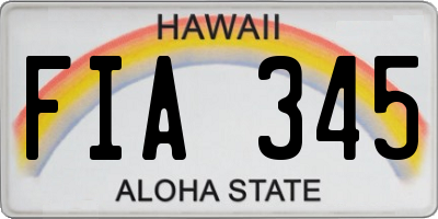 HI license plate FIA345