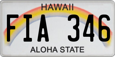 HI license plate FIA346