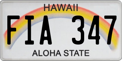 HI license plate FIA347