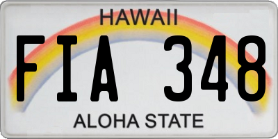 HI license plate FIA348