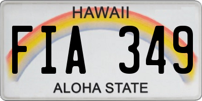 HI license plate FIA349